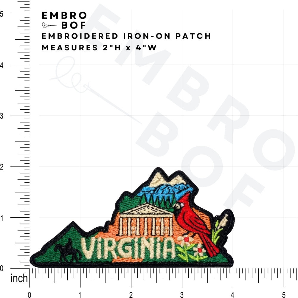 Virginia Patch size reference – embroidered patch