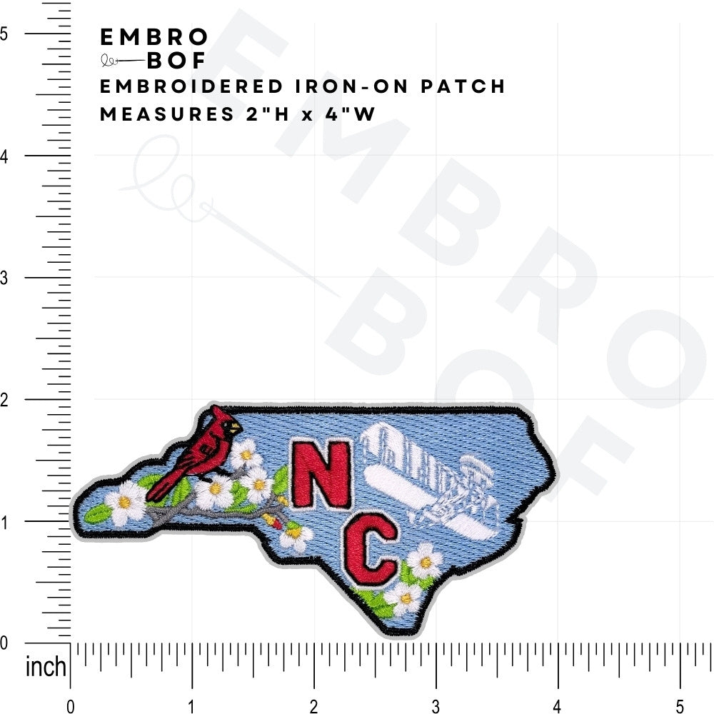 North Carolina Patch size reference – embroidered patch
