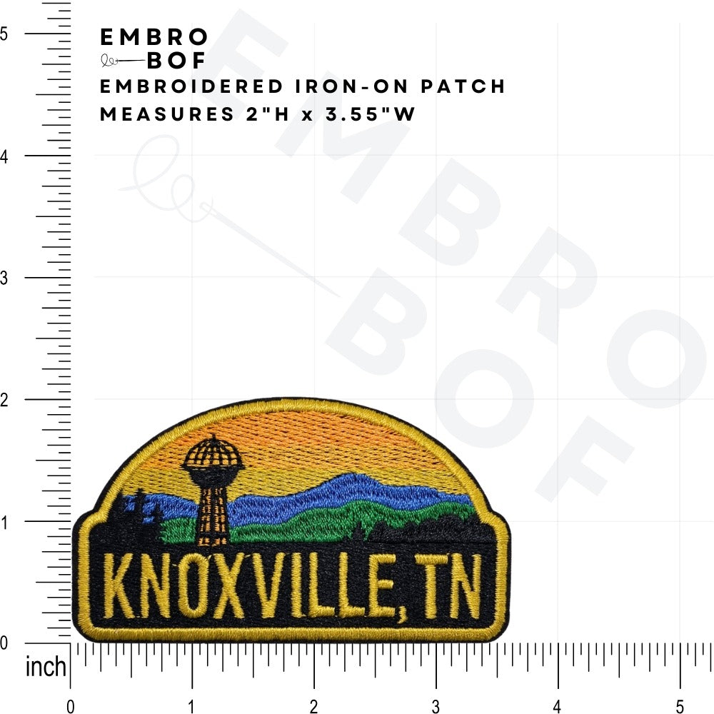 Knoxville Sunsphere Patch size reference – embroidered patch