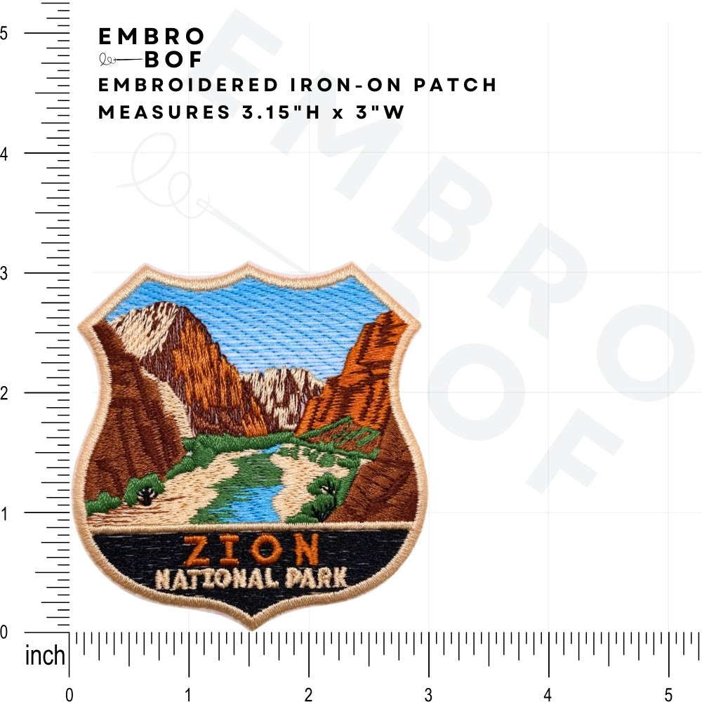 Zion National Park Patch size reference – embroidered patch