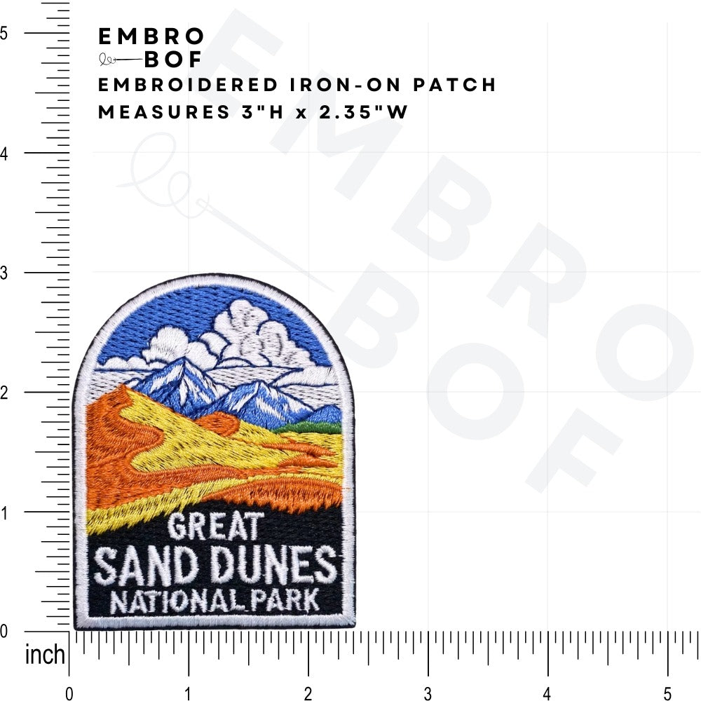 Great Sand Dunes National Park Patch size reference – embroidered patch