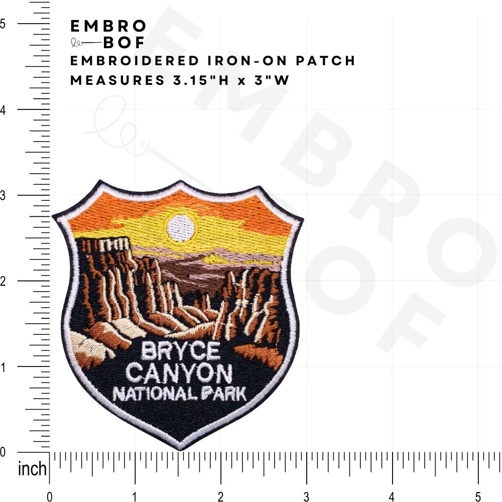 Bryce Canyon National Park Patch size reference – embroidered patch