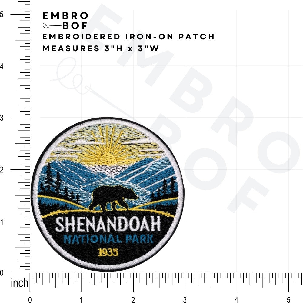 Shenandoah National Park Patch size reference – embroidered patch