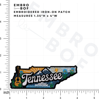 Tennessee Patch size reference – 1.35 x 4 inch embroidered iron on patch