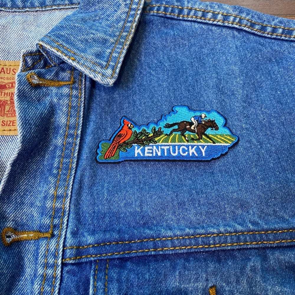 Kentucky Patch on a backpack – iron-on embroidered patch