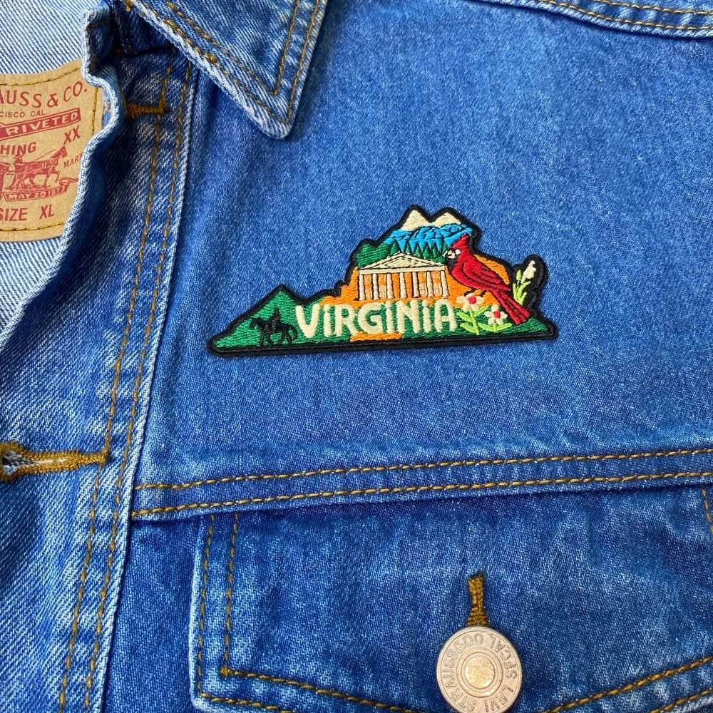 Virginia Patch on a backpack – iron-on embroidered patch