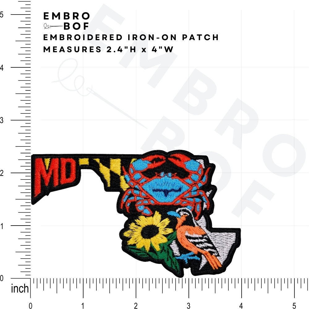 Maryland Patch size reference – embroidered patch