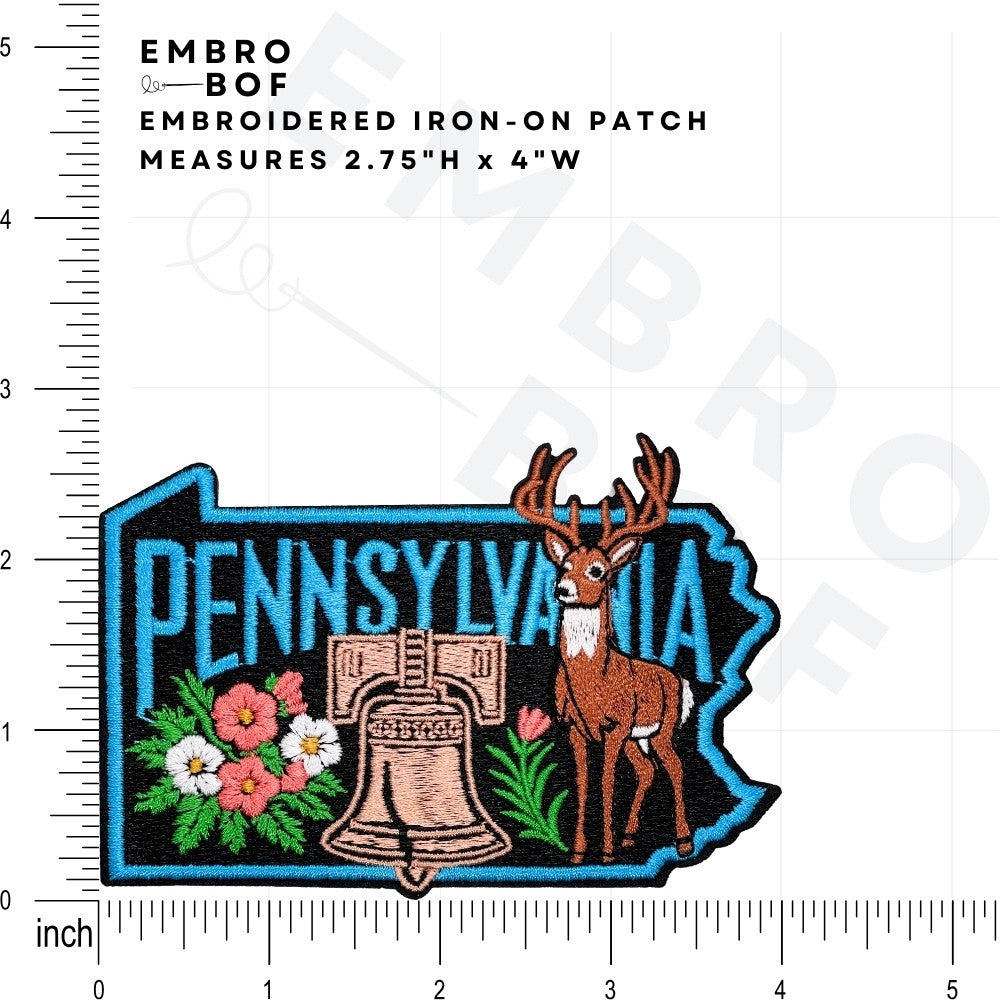Pennsylvania Patch size reference – embroidered patch