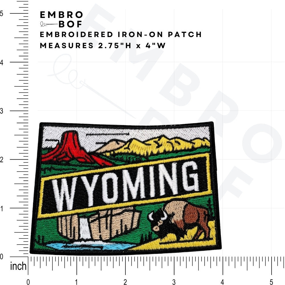 Wyoming Patch size reference – embroidered patch