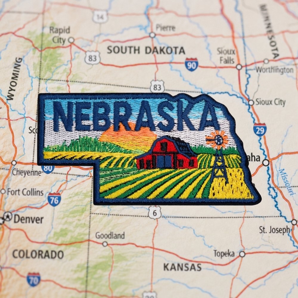 Nebraska Patch – embroidered iron-on patch