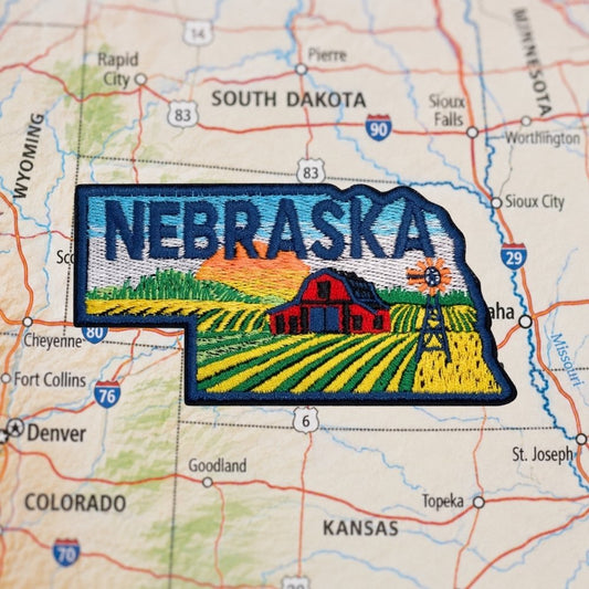 Nebraska Patch – embroidered iron-on patch