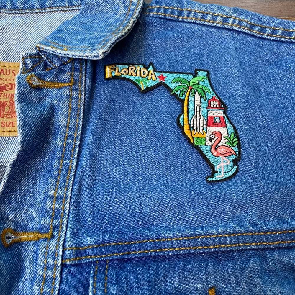 Florida Patch on a backpack – iron-on embroidered patch