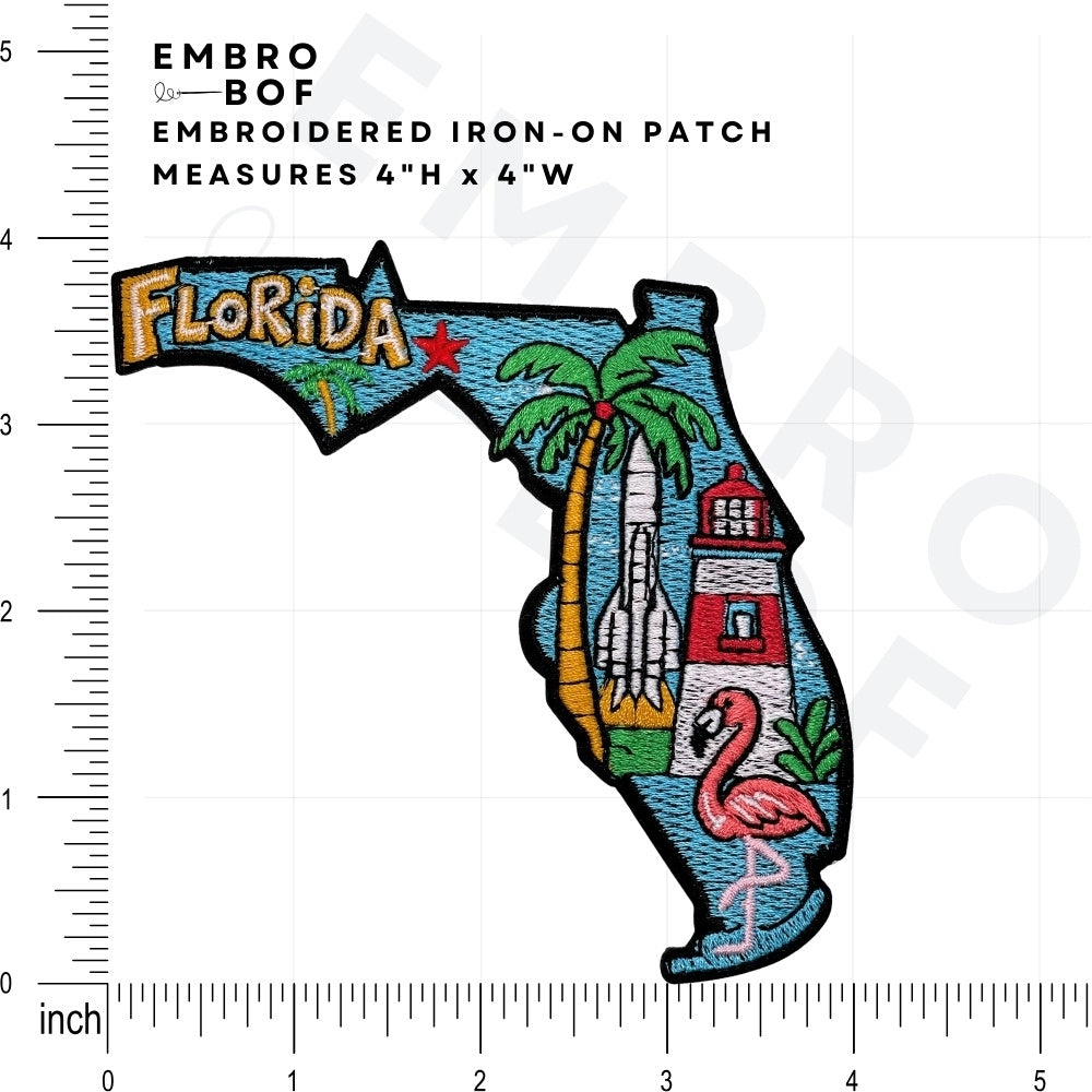 Florida Patch size reference – embroidered patch
