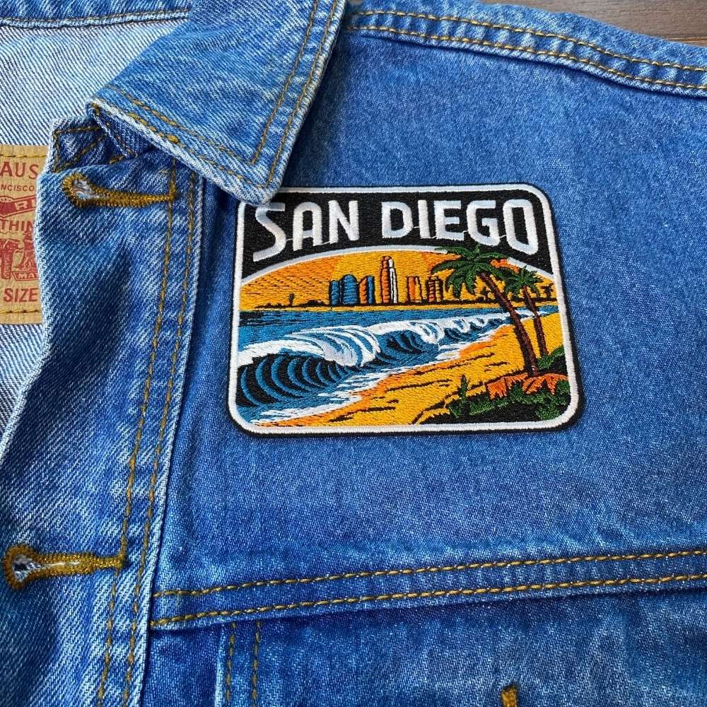 San Diego Patch on a backpack – iron-on embroidered patch
