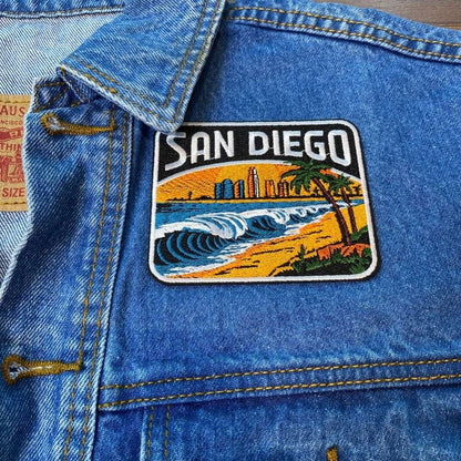 San Diego Patch on a backpack – iron-on embroidered patch