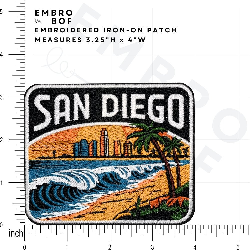 San Diego Patch size reference – embroidered patch