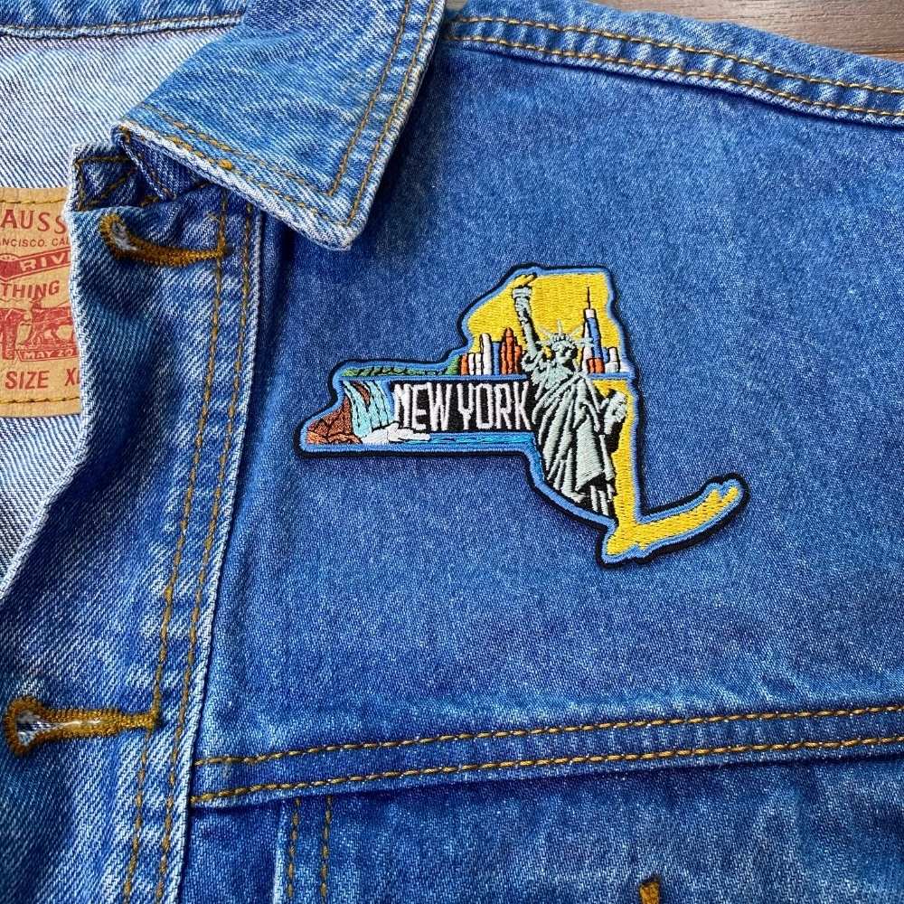 New York Patch on a backpack – iron-on embroidered patch
