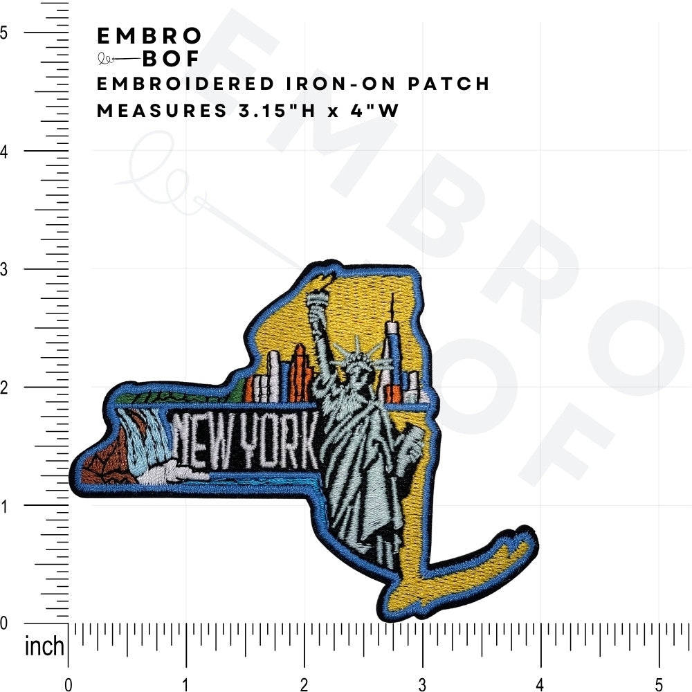 New York Patch size reference – embroidered patch