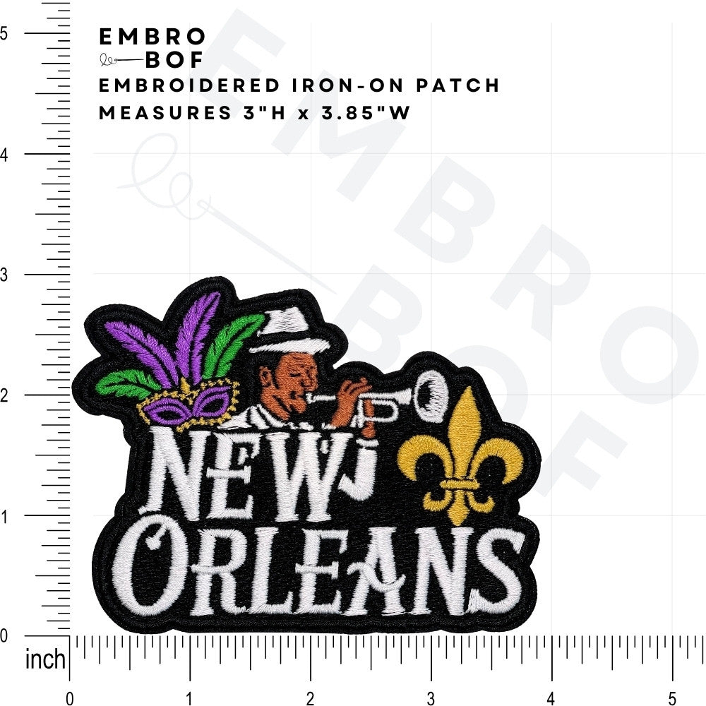 New Orleans Patch size reference – embroidered patch