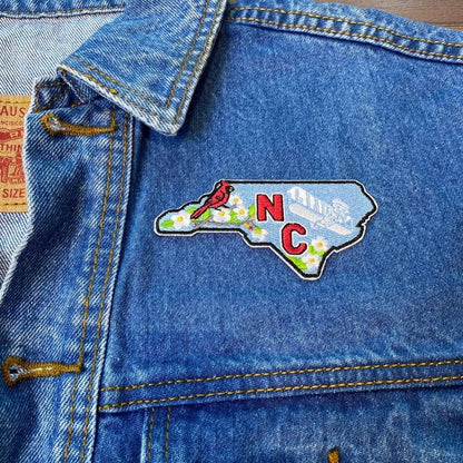 North Carolina Patch on a backpack – iron-on embroidered patch