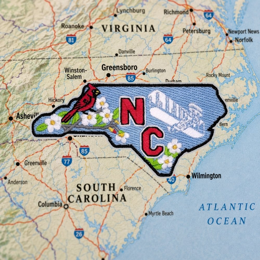 North Carolina Patch – embroidered iron-on patch