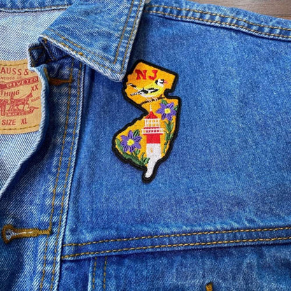 New Jersey Patch on a backpack – iron-on embroidered patch
