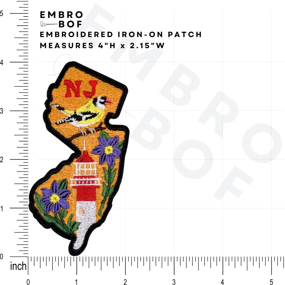 New Jersey Patch size reference – embroidered patch