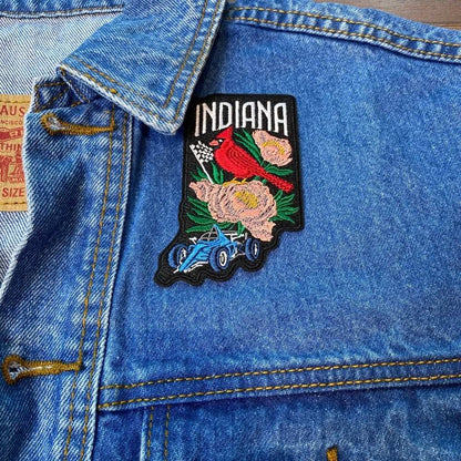 Indiana Patch on a backpack – iron-on embroidered patch