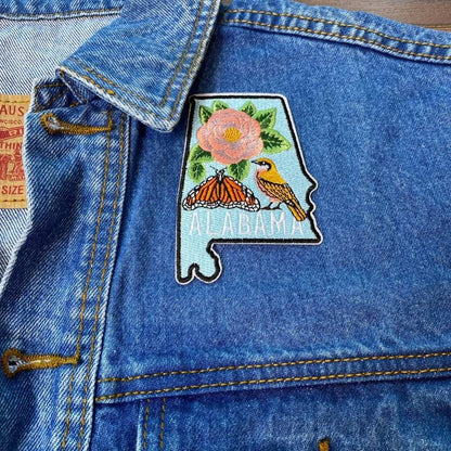 Alabama Patch on a backpack – iron-on embroidered patch
