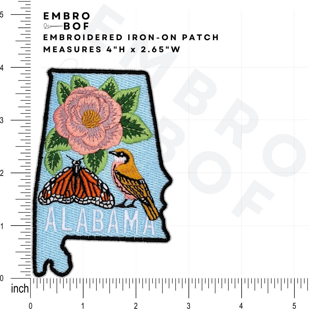 Alabama Patch size reference – embroidered patch