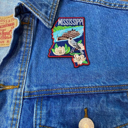Mississippi Patch on a backpack – iron-on embroidered patch