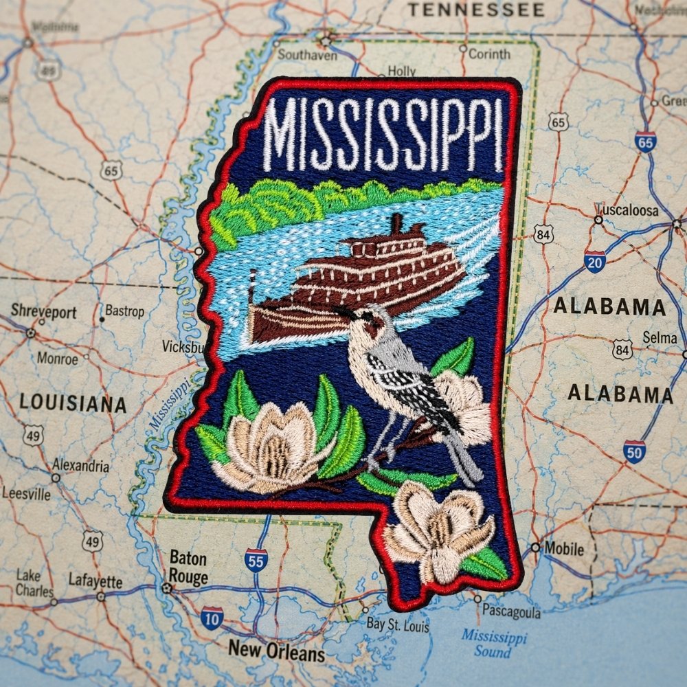 Mississippi Patch – embroidered iron-on patch