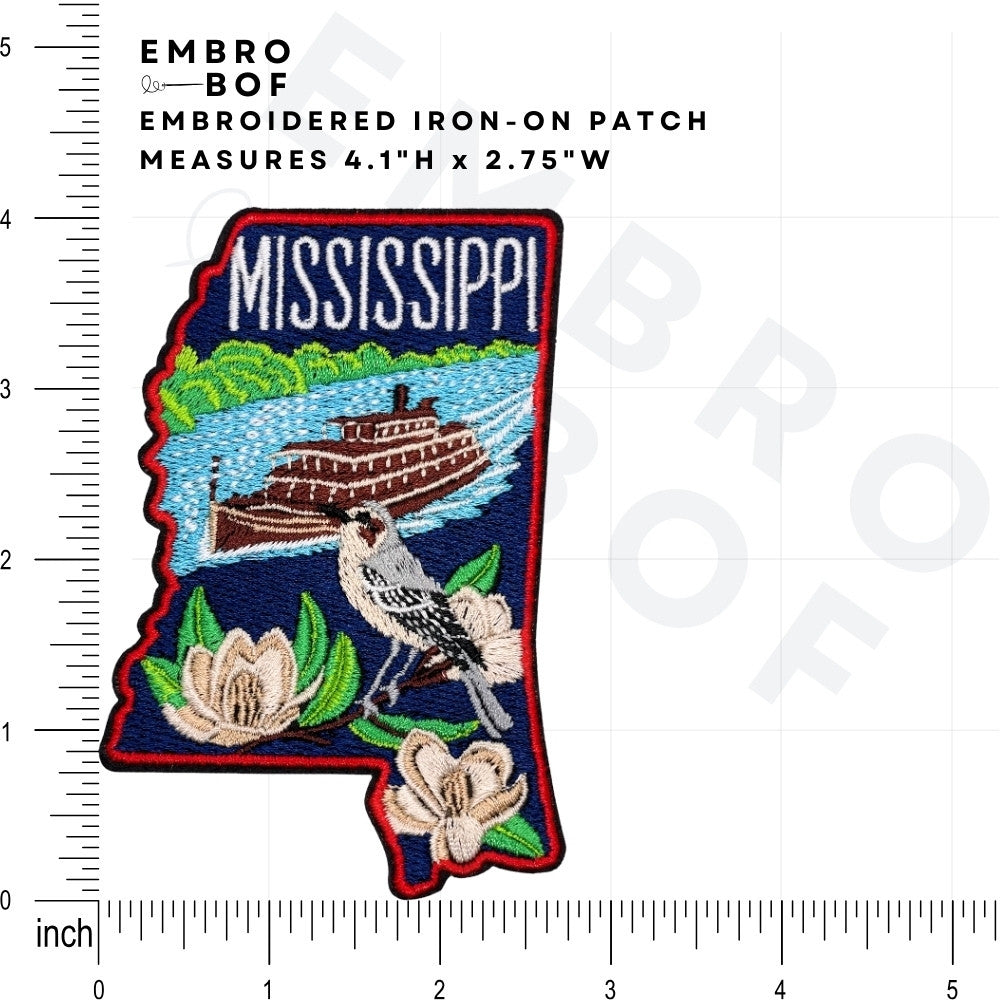 Mississippi Patch size reference – embroidered patch