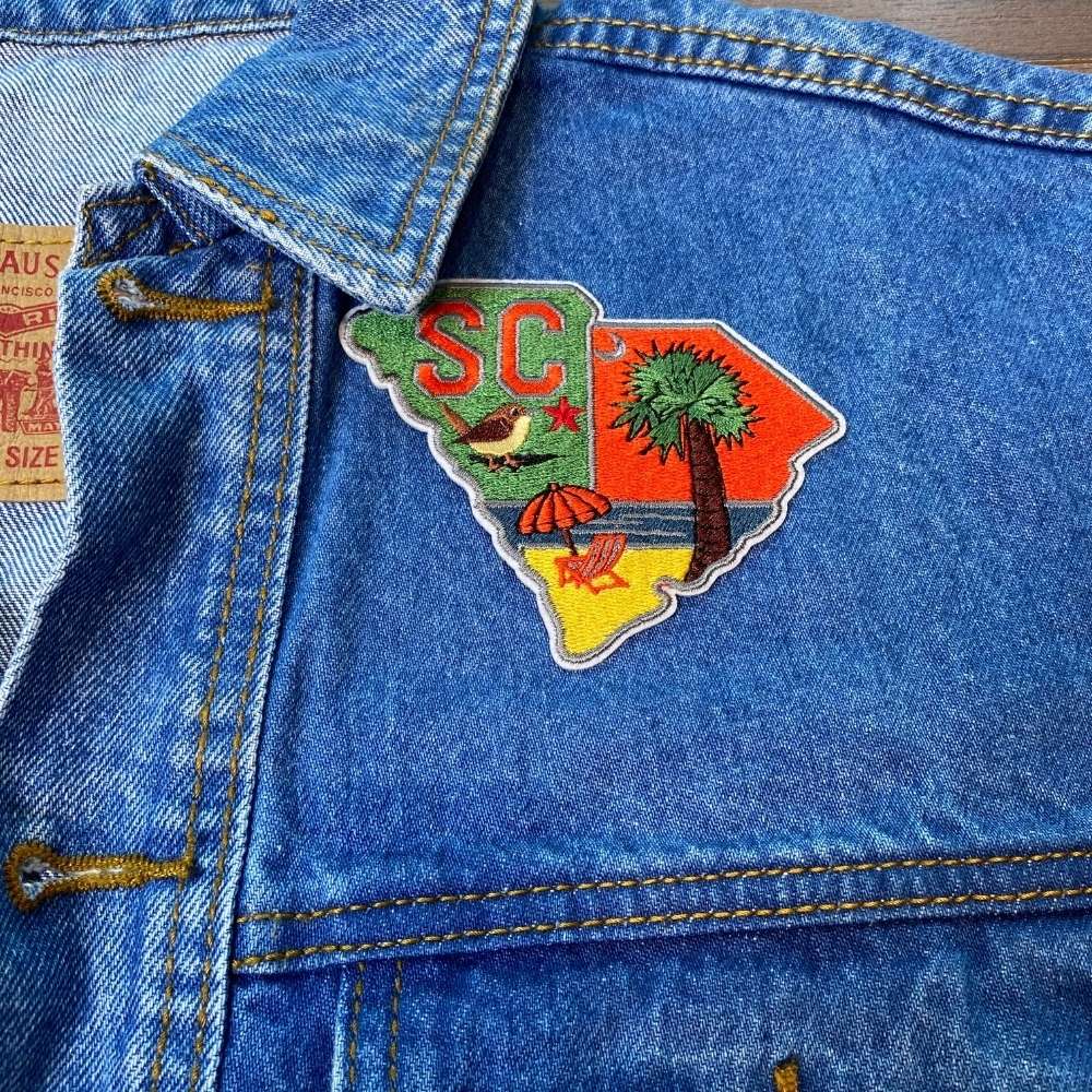 South Carolina Patch on a backpack – iron-on embroidered patch