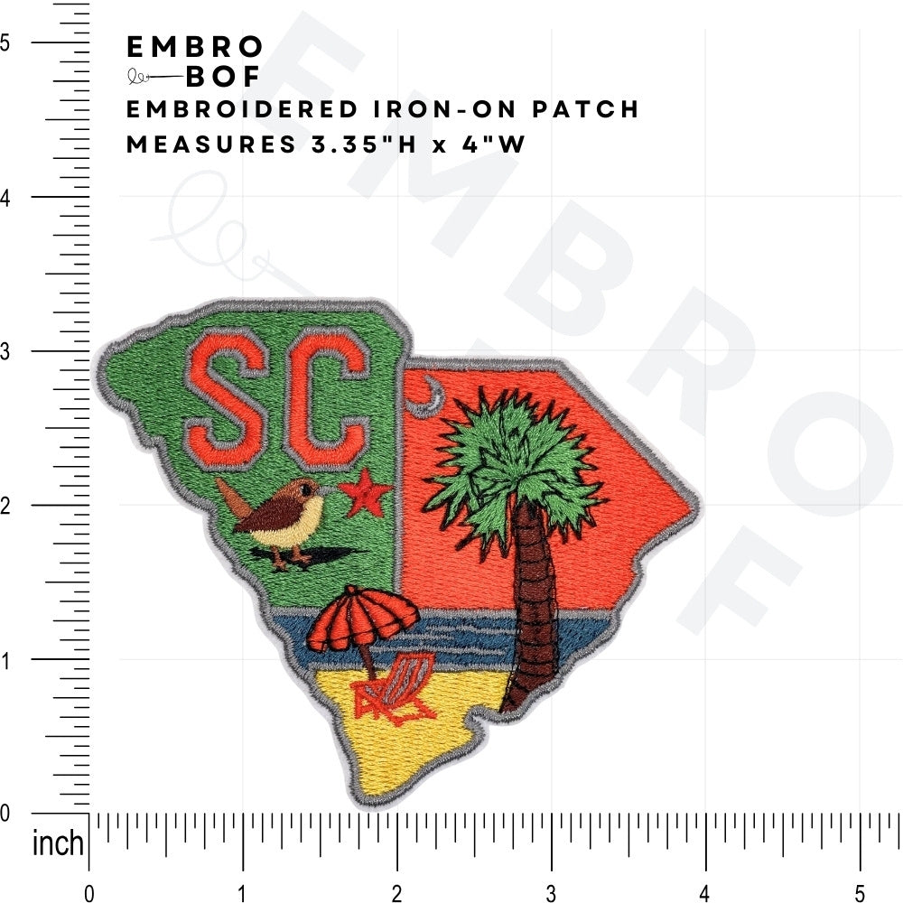 South Carolina Patch size reference – embroidered patch