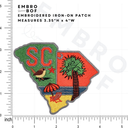 South Carolina Patch size reference – embroidered patch