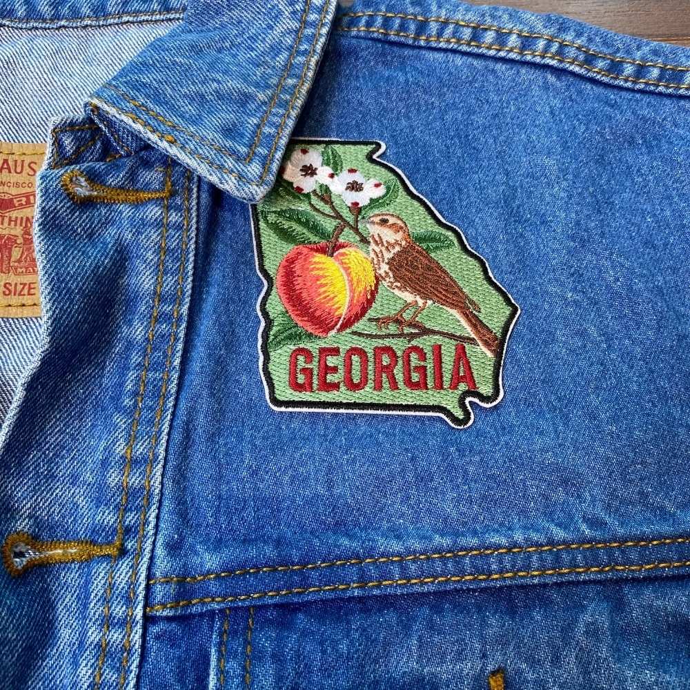 Georgia Patch on a backpack – iron-on embroidered patch