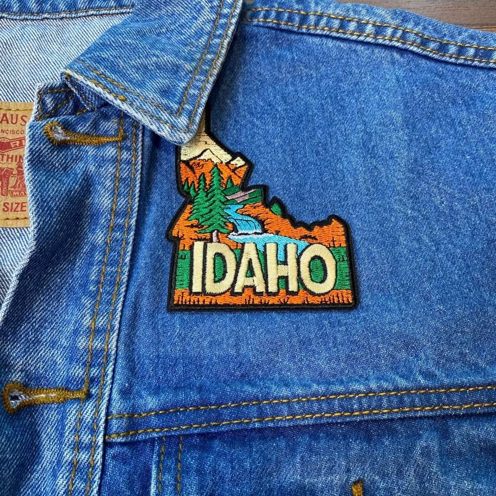 Idaho Patch on a backpack – iron-on embroidered patch