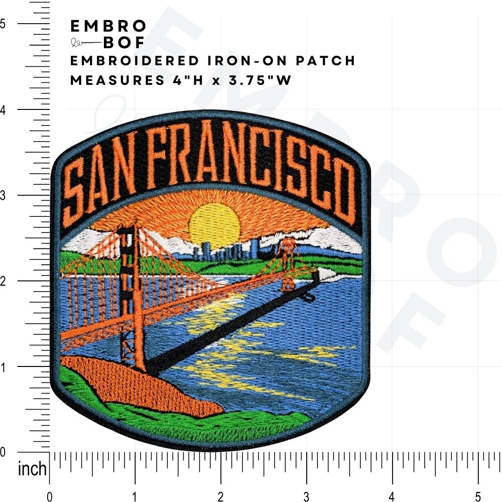 San Francisco Patch size reference – embroidered patch