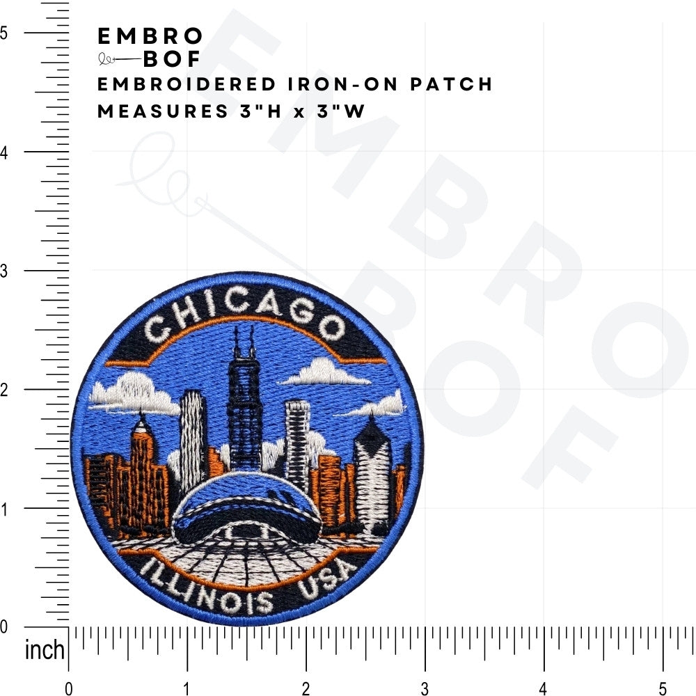 Chicago Patch size reference – embroidered patch
