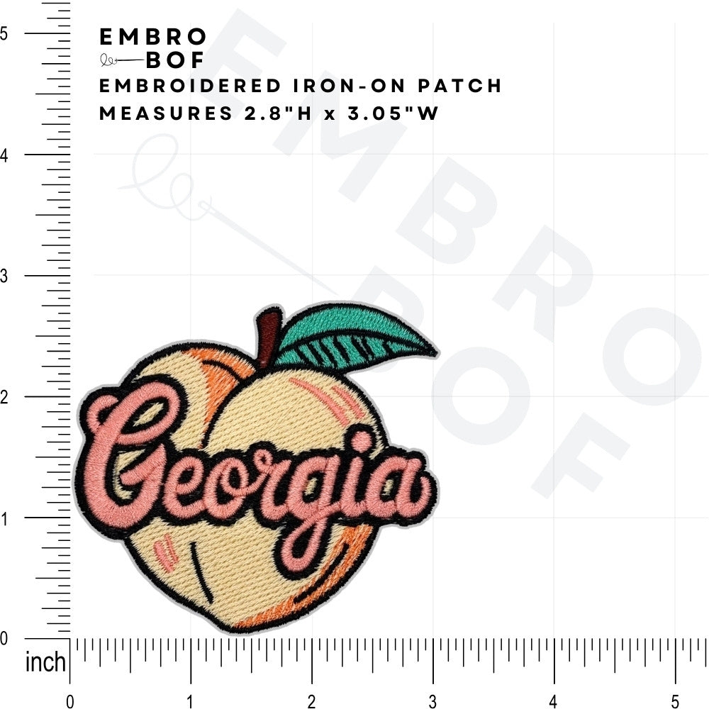 Georgia Peach Patch size reference – embroidered patch