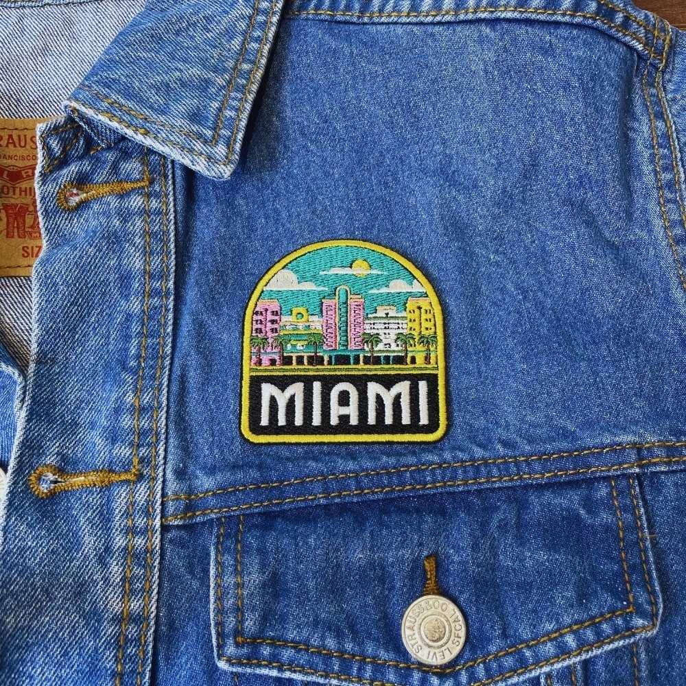 Miami Patch on a backpack – iron-on embroidered patch
