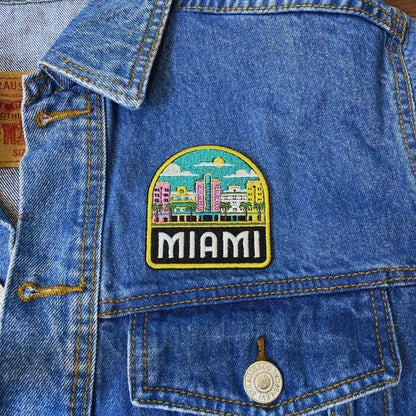 Miami Patch on a backpack – iron-on embroidered patch