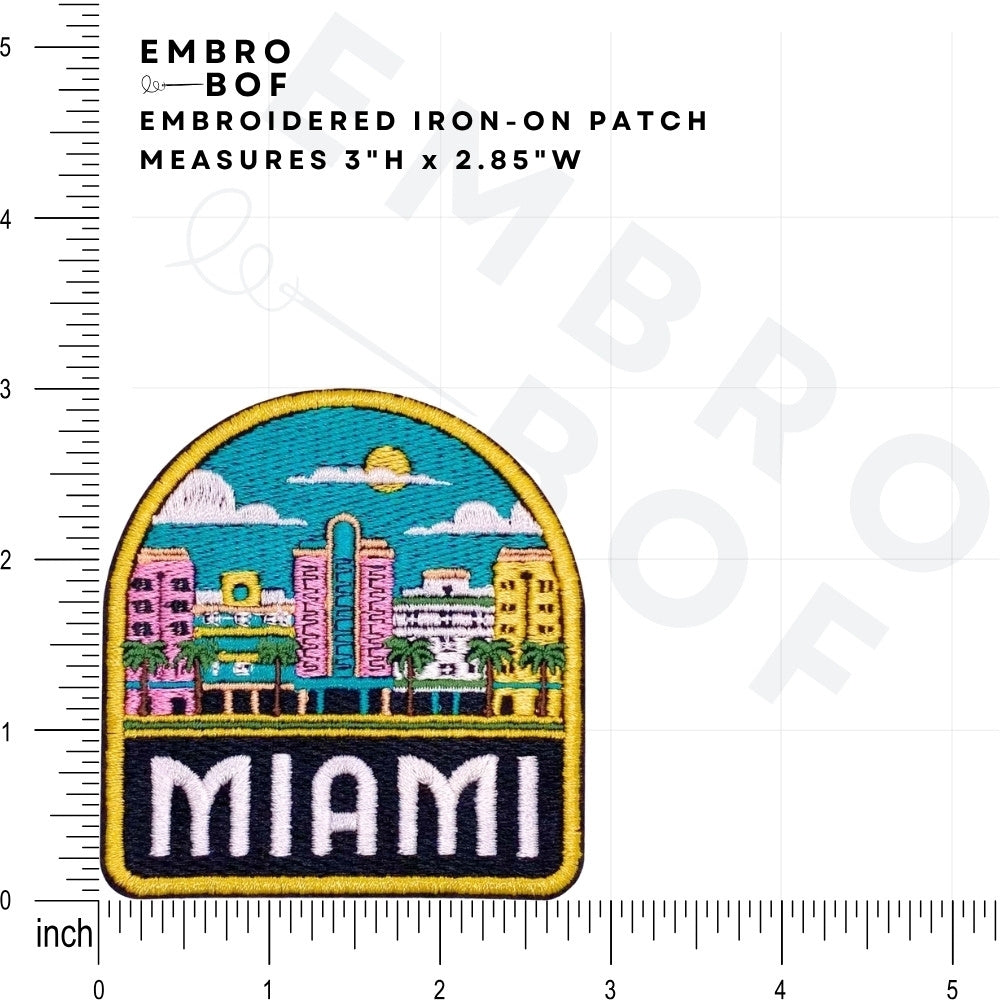 Miami Patch size reference – embroidered patch