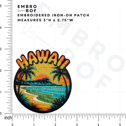 Hawaii Patch size reference – embroidered patch