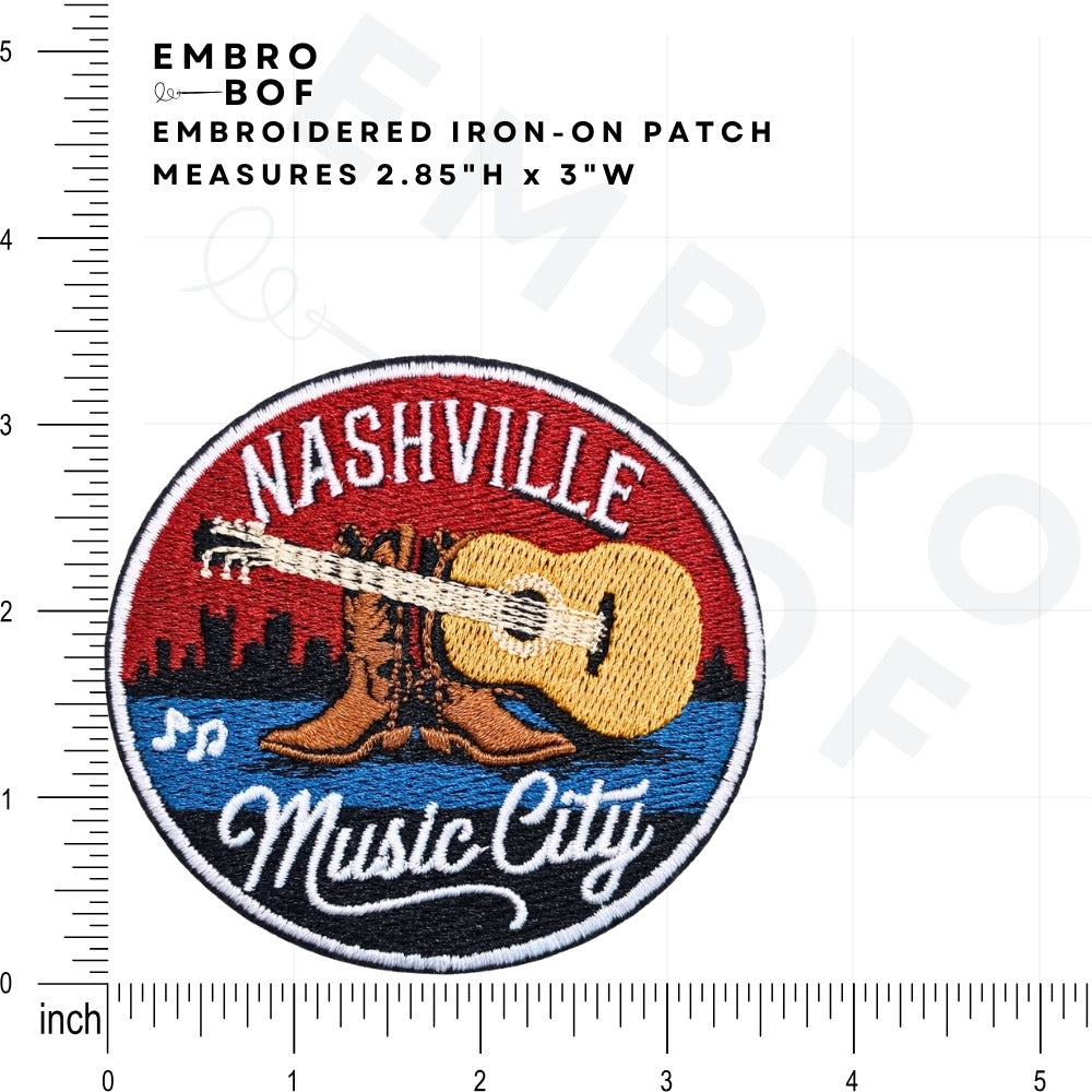 Nashville Tennessee Patch size reference – embroidered patch