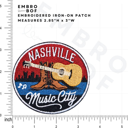 Nashville Tennessee Patch size reference – embroidered patch