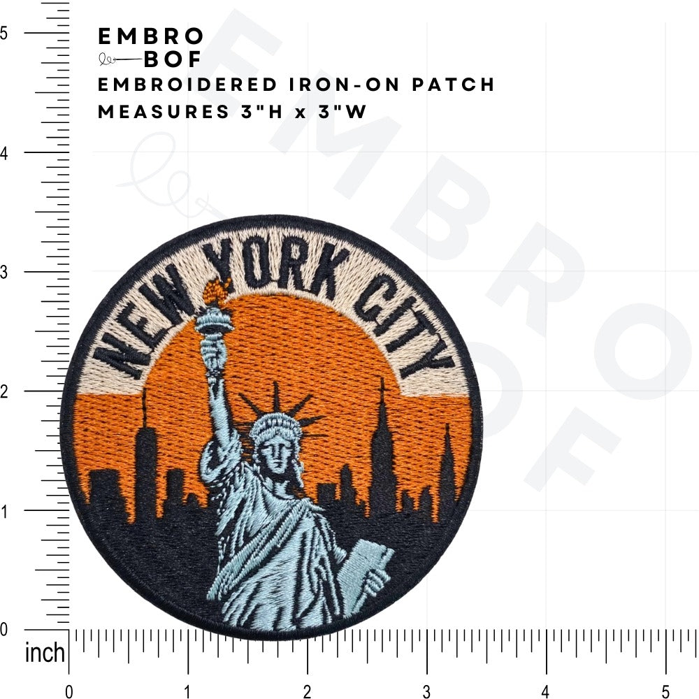Liberty New York Patch size reference – embroidered patch
