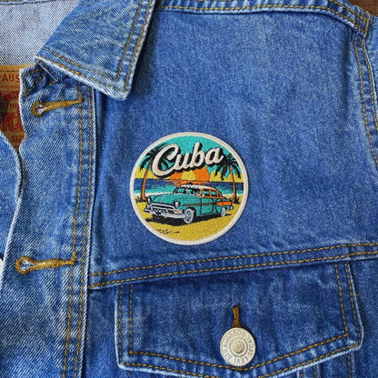 Cuba Patch on a backpack – iron-on embroidered patch