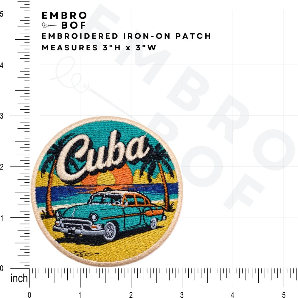 Cuba Patch size reference – embroidered patch